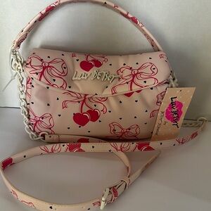 Luv Betsey by Betsey Johnson Pink Bow Cherries Hearts Crossbody Bag